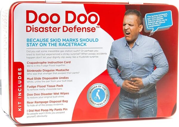 Shart Survival Kit - 7 Items - Emergency Poop Prank Gag Gift. Includes Wet Wipes, Disposable Underwear, Hilarious Badge, More. Stinky Novelty Accident Fart Joke for Dad, Husband, Adults - Image 2