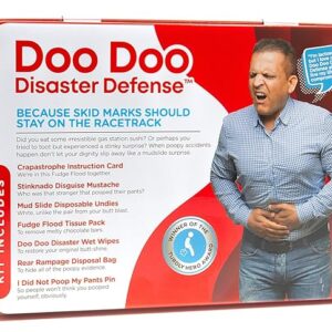 Shart Survival Kit - 7 Items - Emergency Poop Prank Gag Gift. Includes Wet Wipes, Disposable Underwear, Hilarious Badge, More. Stinky Novelty Accident Fart Joke for Dad, Husband, Adults