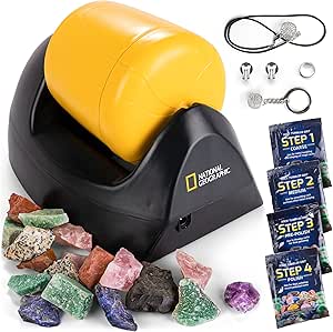 NATIONAL GEOGRAPHIC Starter Rock Tumbling Kit - Durable Leak-Proof Polisher for Kids Complete Geology Hobby Science Kit, Rocks and Crystals Kids, A Great STEM Activity
