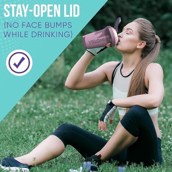 -4 PACK- 20 OZ Protein Shaker Bottles for Protein Mixes, Shaker Cups for Protein Shakes, Small Shaker Bottle Pack, Shaker Cup, Shakers for protein Shakes (Berry Blend-4 Pack) - Image 6