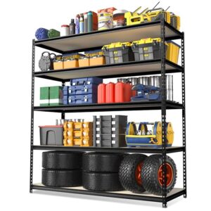 WORKPRO 5-Tier Metal Garage Shelving, 48âW x 24âD x 72âH, Adjustable Storage Rack, Heavy Duty Shelf with Particle Board, 2500 lbs Load Capacity (Total) for Garage, Basement, Warehouse, Kitchen