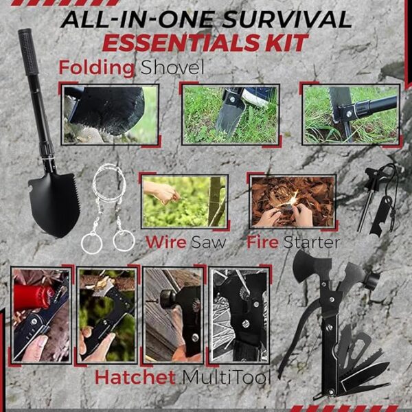 320-Piece Survival Kit | Emergency Gear for Camping, Hiking & Disaster Preparedness | Essential Roadside Emergency Kit | Molle Compatible Bug Out Bag | First Aid, Tactical Tools & Survival Essentials - Image 5