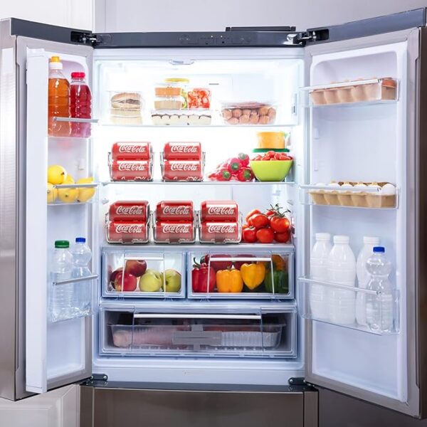 Simple Houseware Soda Can Organizer for Pantry / Refrigerator, Clear, Set of 2 - Image 4
