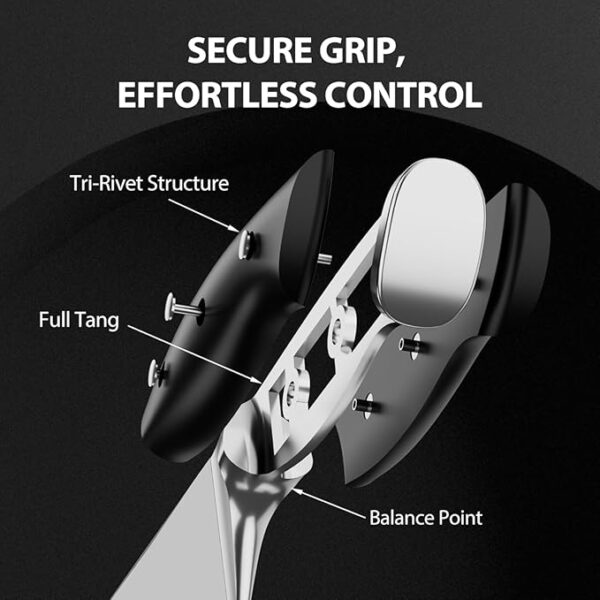 Knife Set with Block - 15 Pieces Kitchen Knife Set with Sharpener - Knife Block Set High Carbon Stainless Steel Ultra Sharp Blades - Triple Rivet Ergonomic Handle - Dishwasher Safe Chef Knife Set - Image 6