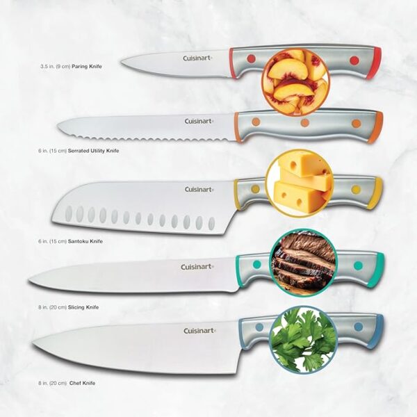Cuisinart C77CR-10P 10pc Stainless Steel ColorCoreTM Color Rivet Set with Blade Guards - Image 3