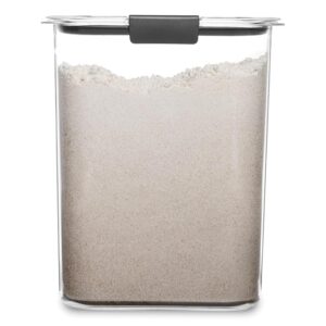 Rubbermaid Brilliance 16-Cup Airtight Food Storage Container with Lid Clear/Grey - optimal for pantry organization flour sugar and food storage