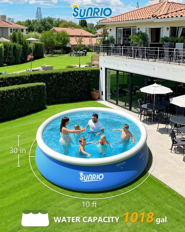 10'*30" Round Inflatable Top Ring Above Ground Swimming Pool Fast Easy to Set Up for Summer Outdoor Garden Backyard Childen Adults