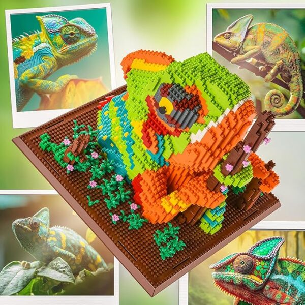 BNG Wall Art Chameleon Building Sets for Adult,Animals Building Blocks for Wall Decor or Table Display,Creative Toys Gifts for Boys 14+,Not Compatible with(2688 PCS) - Image 4