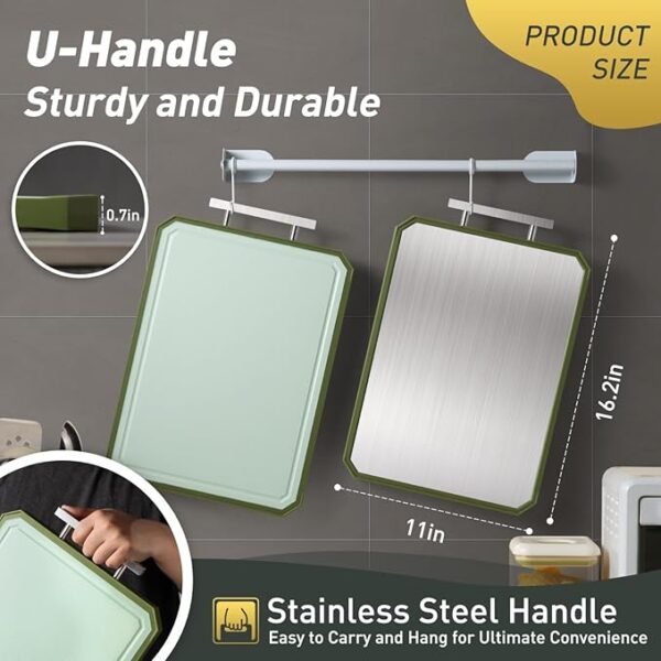 2 in 1 Stainless Steel Cutting Board with Handle Chopping Butcher Block not Titanium Mother Day Best Mama Mommy Bonus Mom Ever Mother In Law Gifts Step Mom Stepmom Grandma Gigi Granny Nana Present - Image 3