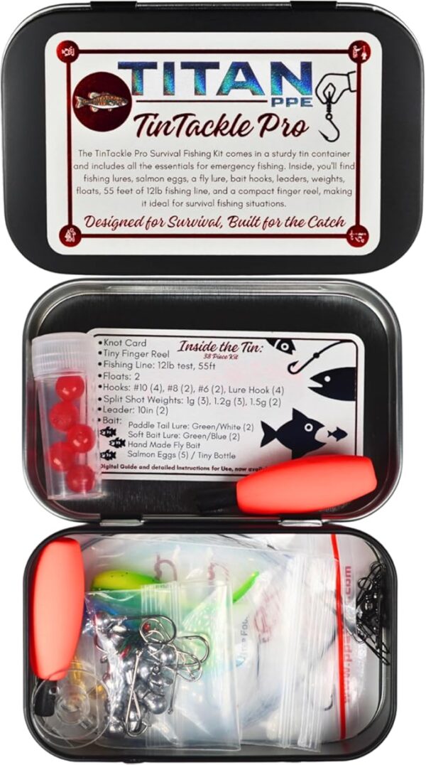 TinTackle Pro â Compact Survival Fishing Kit with Mini Finger Reel | Ultralight Emergency Fishing Gear for Camping, Hiking & Outdoor Survival - Image 2