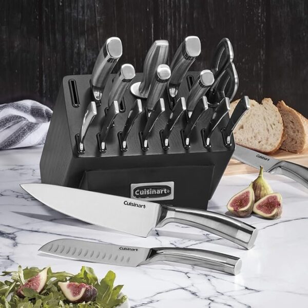 Cuisinart C77SS-19P Normandy 19 Piece Cutlery Block Set, Stainless Steel Ashwood Black - Image 5