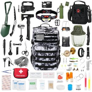 Professional Survival Gear Set - First Aid Kit and Large Camping Backpack, Camping Equipment for Adventure Outdoor Hiking Adventurers