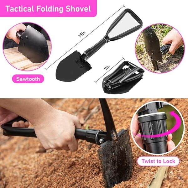 Pink Survival Kits with First Aid Kit, Hiking Camping Gear and Equipment for Women, Professional Bug Out Bag Survival Set with Molle Pouch, Outdoor Gift for Women - Image 3
