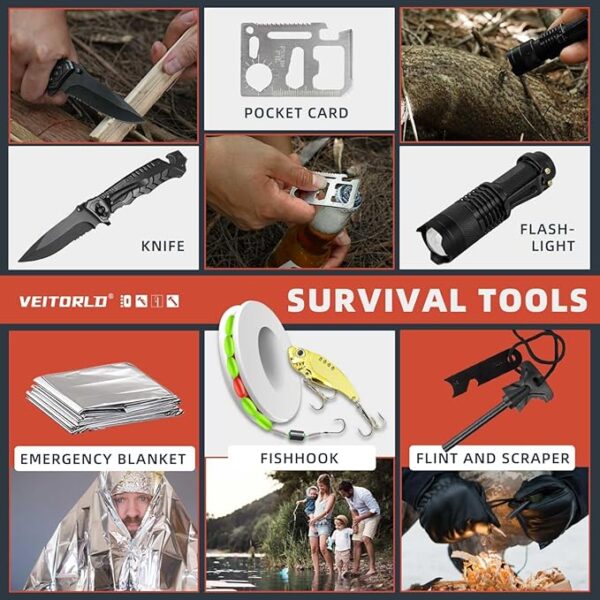 VEITORLD Gifts for Men Him Husband Dad Fathers Day - Survival Gear and Equipment 12 in 1, Survival Kits - Cool Fishing Hunting Camping Anniversary Birthday Gifts for Man Teen Boy Boyfriend Women - Image 4