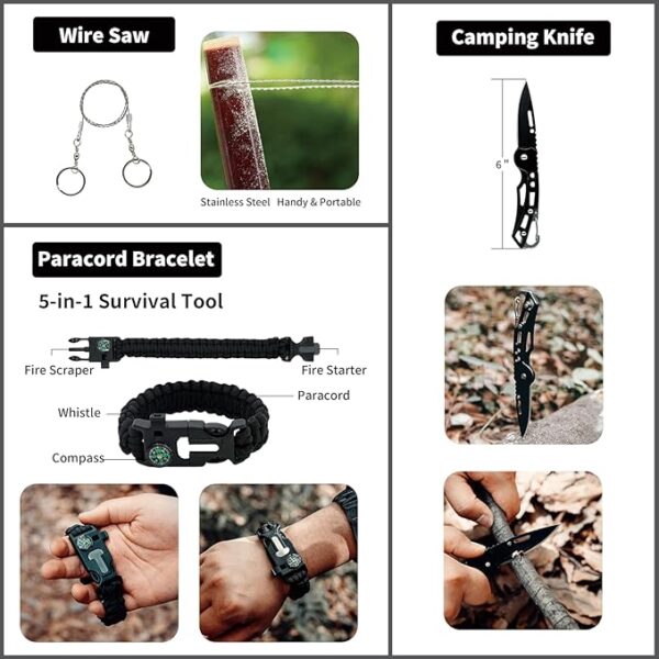 RHINO RESCUE Survival First Aid Kit, HSA/FSA Eligible, Emergency Kit Molle Pouch IFAK Medical Kit for Vehicles Car Camping Backpacking Hiking Hunting - Image 6