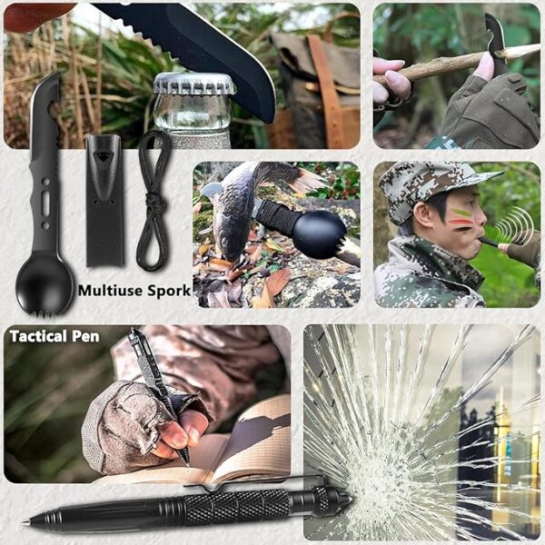 37 in 1 Survival Kit, Gifts for Men Dad Him Husband, Emergency Survival Gear, Fishing Hunting Birthday for Men, Survival Tools for Camping Essentials, Hunting, Hiking, Outdoor, Adventure - Image 4