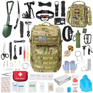 Survival First Aid Kit,99PCS Professional Survival Gear Large Hiking Backpack with Emergency Equipment Outdoor Adventure Accessories,Gift for Men Father