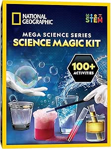 NATIONAL GEOGRAPHIC Science Magic Kit – Science Kit for Kids with 100+ Unique Experiments and Magic Tricks, Chemistry Set and STEM Project, A Great Gift for Boys and Girls (Amazon Exclusive)