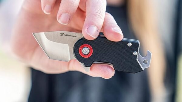 Smith & Wesson Benji 2.5in High Carbon S.S. Folding Keychain Knife with 1.75in Modified Tanto Blade and G10 Handle for Outdoor, Tactical, Survival and EDC,Black - Image 6