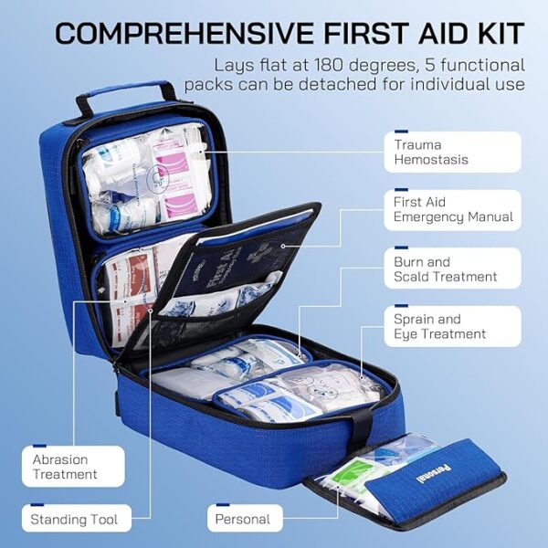 Professional 508 PCS First Aid Kit â 4-in-1 Detachable Emergency Medical Kit for Home, Car, Travel, Camping, Hiking, Workplace, Vehicle and Outdoor, Large First Aid Kit Survival - Image 11