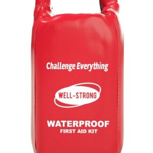 Waterproof First Aid Kit Roll Top Boat Emergency Kit with Waterproof Contents for Fishing Kayaking Boating Swimming Camping Rafting Beach Red