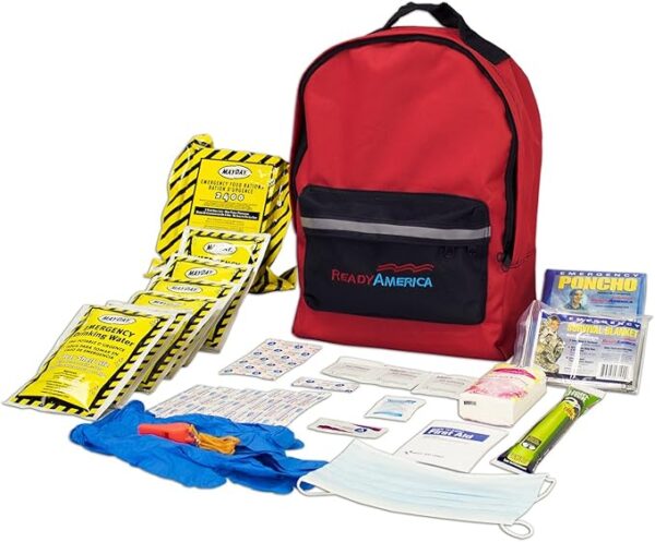 Ready America 70180 72 Hour Emergency Kit, 1-Person, 3-Day Backpack, Includes First Aid Kit, Survival Blanket, Emergency Food Portable Disaster Preparedness Go-Bag for Earthquake, Fire, Flood - Image 3