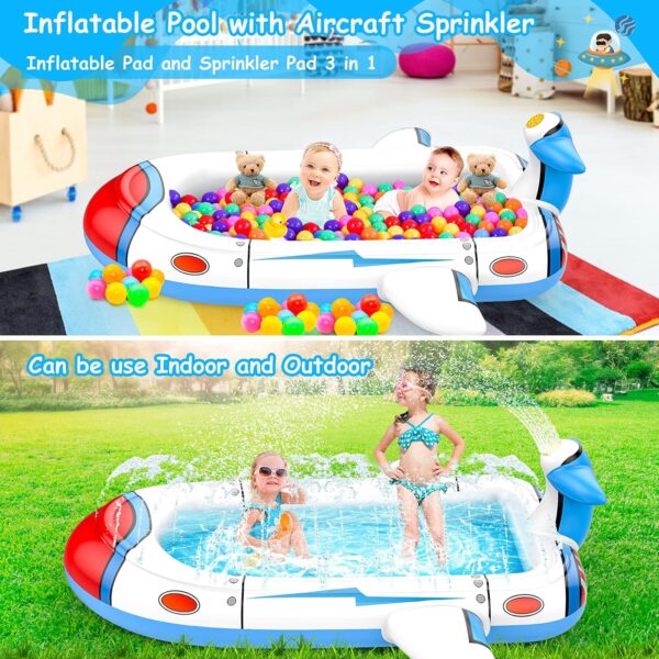 Kiddie Pool for Toddlers, Splash Pad for Kids Ages 4-8, 68" Inflatable 3-in-1 Swimming Pool for Kids, Backyard and Outside Sprinkler Play Mat Wading Pool for 3 4 5 6 Year Old Kids - Image 6