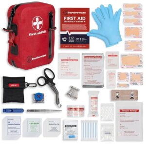 Surviveware Waterproof Premium Survival First Aid Kit - Survival Emergency Preparedness for Travel Camping Gear, Survival Kit and Outdoor Emergencies - HSA & FSA Eligible Survival Kit