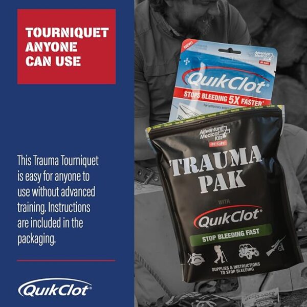 Adventure Medical Kit Trauma Pak First Aid Kit with QuikClot - First Aid Kit for Emergency Supplies, Camping Essentials & More - Compact Trauma Kit with Gloves, Alcohol Swabs, Bandages & More - Image 6