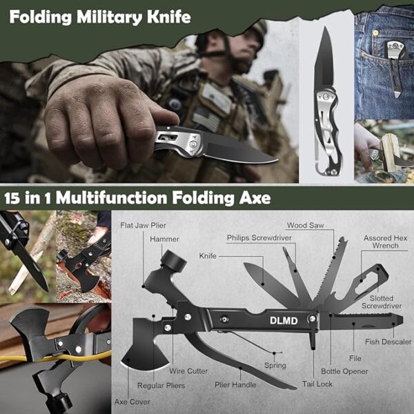 320 PCS Survival Kits First Aid Kit, Gifts for Men Christmas Him Dad, Survival Gear and Equipment with Tactical Molle Pouch for Car Camping Hiking Outdoor Adventure Earthquake Home Office - Image 4