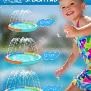 Non-Slip Splash Pad 67" Extra Large Sprinkler for Kids & Dogs Outdoor Inflatable Water Toys for Water Pad Back Yard Water Play for Pet Dog