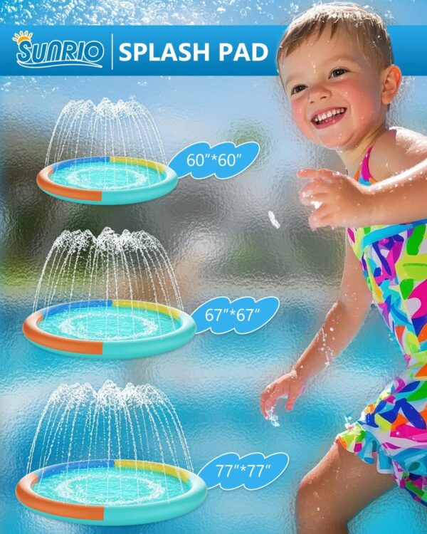 Non-Slip Splash Pad 60" Extra Large Sprinkler for Kids & Dogs Outdoor Inflatable Water Toys for Kids Water Pad Back Yard Water Play for Pet Dog - Image 2