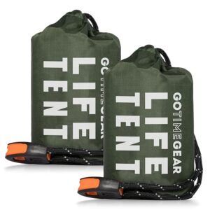 Go Time Gear Survival Life Tent â¢ 2 Person Mylar Emergency Shelter Tube Tent + Paracord â¢ All-Weather Protection for Camping, Hiking, & Survival Kits â¢ Includes Emergency Whistle