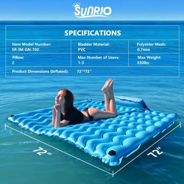 2025 Upgrade Giant Inflatable Floating Mat-Pool Float Lake Floats for Adults with Pool Hammock Pool Mats for Floating Swimming Pool Beach Lake for Summer Water Party - Image 6