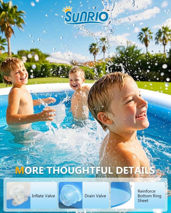 12'*33" Round Inflatable Top Ring Above Ground Swimming Pool Fast Easy to Set Up Blow Up Pool for Summer Outdoor Garden Backyard Childen Adults - Image 6