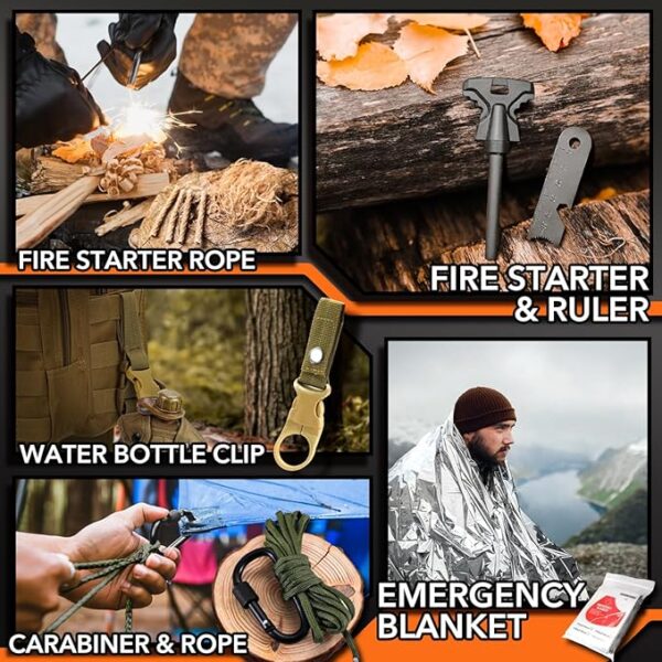 Dusor Fatherâs Day Mens Gifts from Daughter Son Wife, Survival Kit 21 in 1 Gifts for Men, Anniversary Birthday Gift for Men, Fatherâs Day Gift for Godfather Dad Boyfriend Husband, Camping Essentials - Image 3