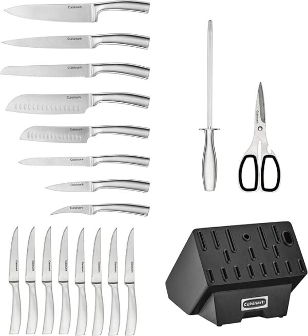 Cuisinart C77SS-19P Normandy 19 Piece Cutlery Block Set, Stainless Steel Ashwood Black - Image 3