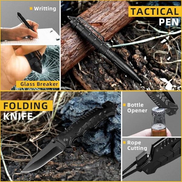 Gifts for Men Dad Husband - Fathers Day Anniversary Birthday Gifts Idea for Him Boyfriend Man - Survival Kit 14 in 1, Survival Gear and Equipment, Fishing Hunting Camping Accessories, Cool Gadgets - Image 6