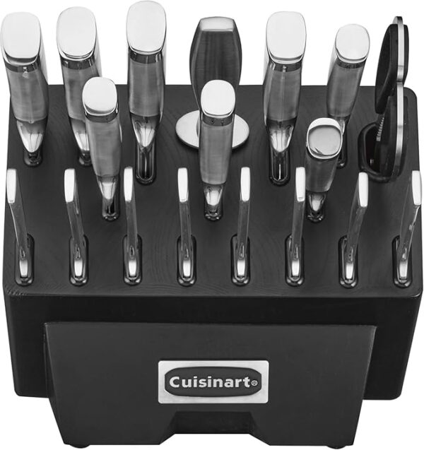 Cuisinart C77SS-19P Normandy 19 Piece Cutlery Block Set, Stainless Steel Ashwood Black - Image 6