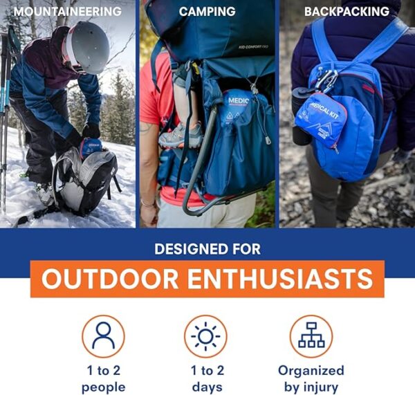Adventure Medical Kits Mountain Series Medical Kit - Hiker - Emergency Medical First Aid Kit - For 2 People for 2 Days - Comes with a Trauma Pad, Medicine, Guide Book & More - Image 3