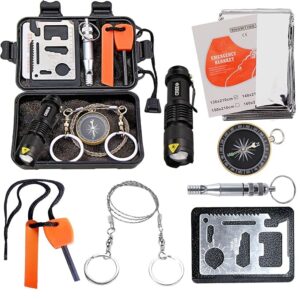 EMDMAK Survival Kit Outdoor Emergency Gear Kit for Camping Hiking Travelling or Adventures