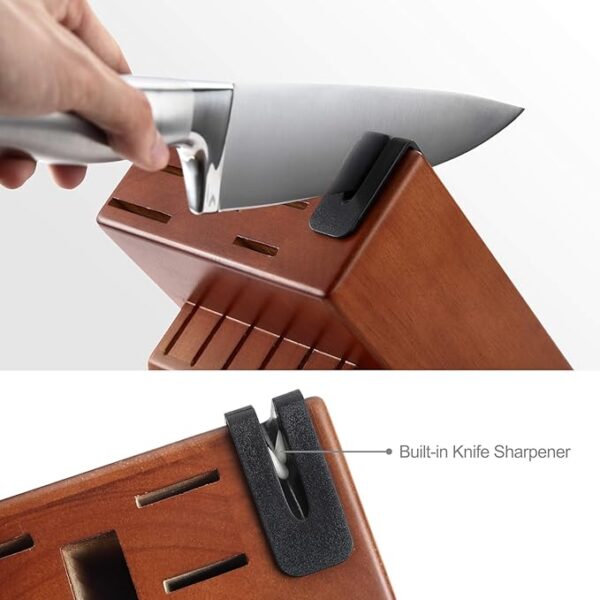 McCook Knife Sets, German Stainless Steel Kitchen Knife Block Sets with Built-in Sharpener - Image 4