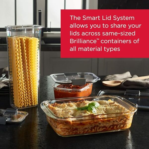 Rubbermaid Brilliance Glass Food Storage Containers, 3.2 Cup, Set of 4, BPA-Free, Leak-Proof, Clear - Image 5