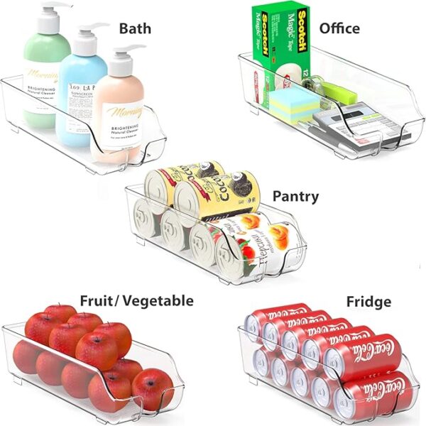 Simple Houseware Soda Can Organizer for Pantry / Refrigerator, Clear, Set of 2 - Image 6