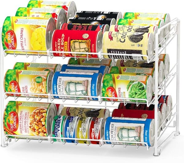 Simple Houseware Stackable Can Rack Organizer, White - Image 2