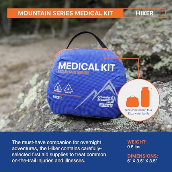 Adventure Medical Kits Mountain Series Medical Kit - Hiker - Emergency Medical First Aid Kit - For 2 People for 2 Days - Comes with a Trauma Pad, Medicine, Guide Book & More - Image 4