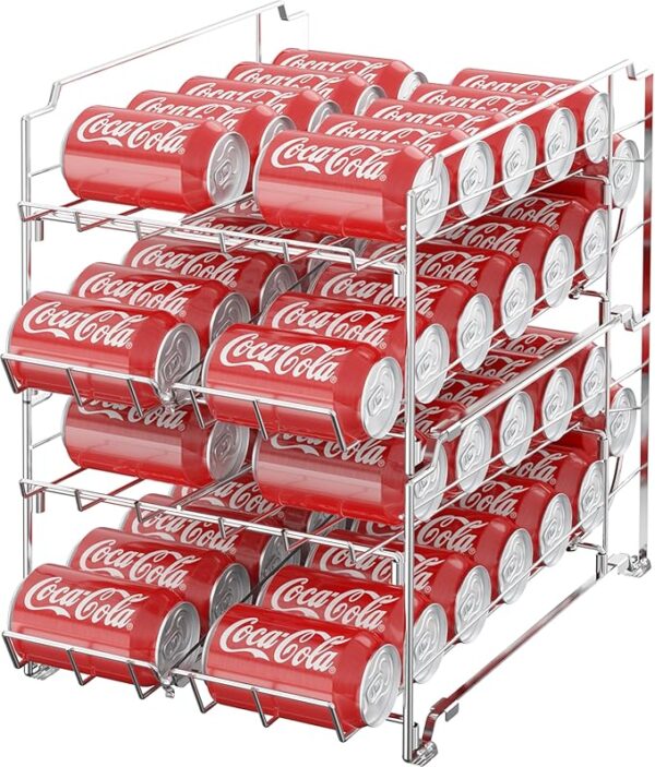 Simple Houseware Dual Row Front Loading Can Dispenser, Chrome - Image 4