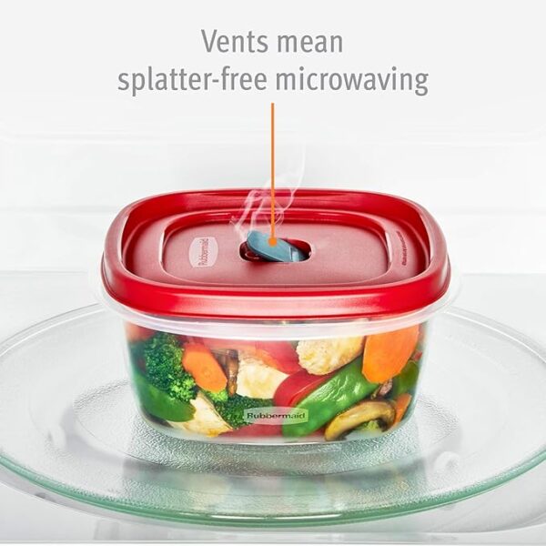Rubbermaid 60-Piece Food Storage Containers with Lids, Microwave and Dishwasher Safe, Red Color, Ideal for Meal Prep and Pantry Storage - Image 5