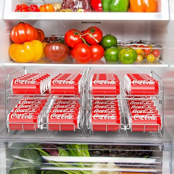 Simple Houseware Dual Row Front Loading Can Dispenser, Chrome - Image 3