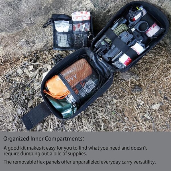 [New Upgrade] First Aid Kit, Survival Gear Outdoor Tactical Gear Set First Aid Kits Military Grade Molle System for Camper Travel Hunting Hiking and Adventures - Image 4